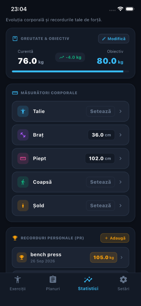 Măsurători Corporale & PR-uri